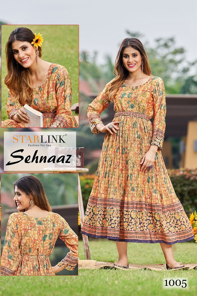 Starlink Sehnaaz Heavy Festive Wear Wholesale Anarkali Kurtis